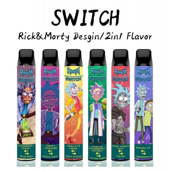 RandM SWTICH 2in1 2400 Puffs Dual Flavor Disposable with Different Versions