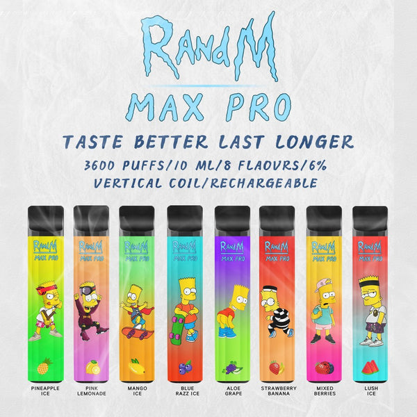 RandM Max Pro Cartoon Style 3600puffs Disposable 1100mAh Rechargeable