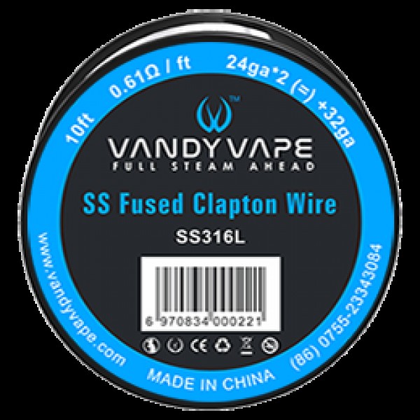 Vandy Vape Fused Clapton Wire SS316L 24ga*2+32ga 10ft