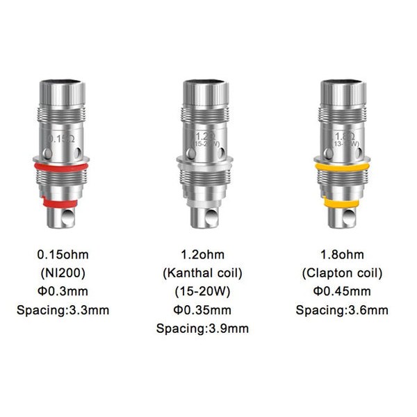 Aspire Triton Mini Replacement Coil Head 1.8ohm-1.2ohm-0.15ohm - 5pcs-pack