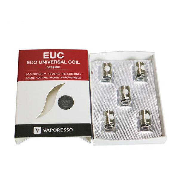 5PCS-PACK Vaporesso EUC Ceramic SS Replacement Coil 0.5 Ohm