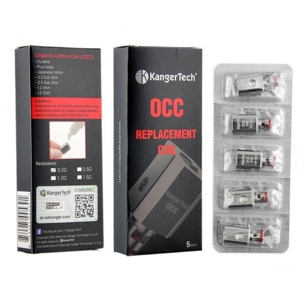 5PCS-PACK KangerTech Upgraded Vertical SubTank OCC Replacement Coil 0.5 Ohm