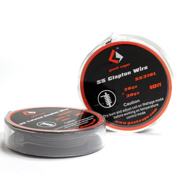 1PCS-PACK Geekvape SS Clapton TC Wire (26GA+30GA) 10FT