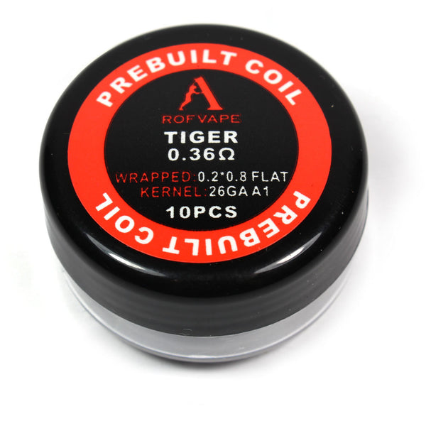 10PCS-PACK Rofvape Tiger Wire Prebuilt Coils 0.36 Ohm (0.2*0.8+26GA)